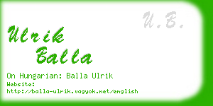 ulrik balla business card